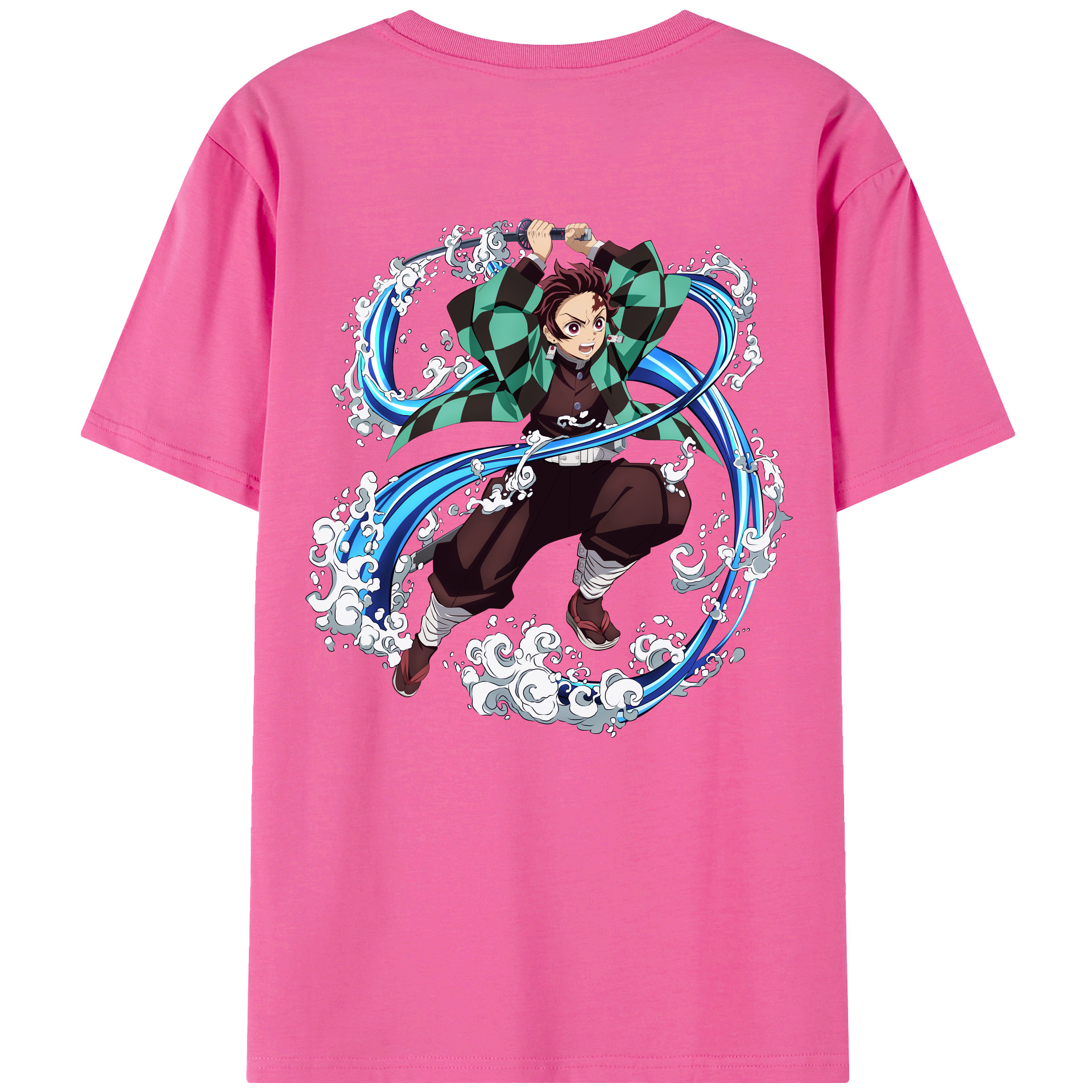 （画像用） 鬼滅の刃 竈門 炭治郎／かまど たんじろう Kamado Tanjirou レディース半袖Tシャツ(バックプリント)